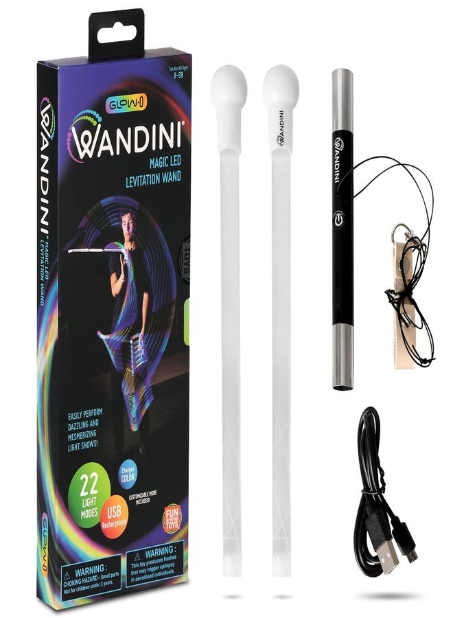 Wandini Glow.0 LED Light Magic Wand - Collapsible Levitation Stick, USB Rechargeable & Patented Design, Balanced LED Flow Prop for Smooth Tricks, Visual Performances with 22 Dynamic Color Modes - Image 1